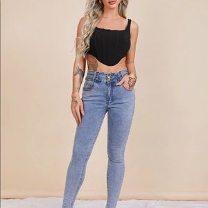 Shein -Black Corset Top